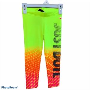 Nike Dri-Fit 4T volt leggings just do it ombré